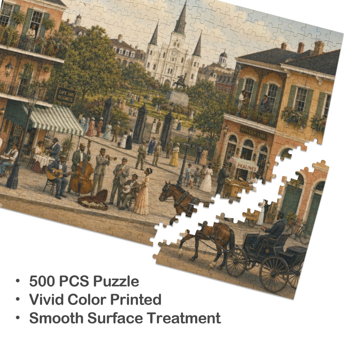 French Quarter Promenade | 500-Piece Wooden New Orleans Puzzle