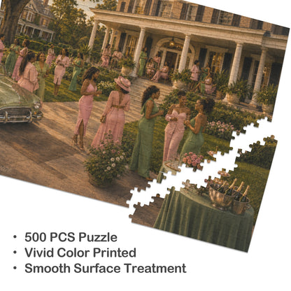 Pink and Green Reunion | 500-Piece Wooden Puzzle