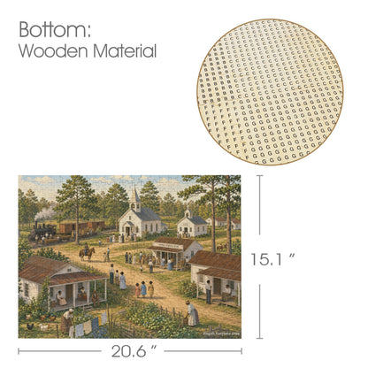 Tamina Village in Golden Light | Southeast Texas 500-Piece Wooden Puzzle