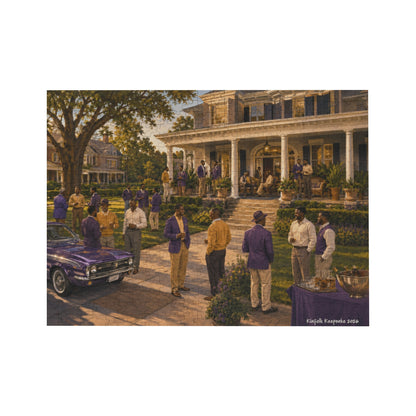 Purple & Gold on the Yard | 500-Piece Wooden Puzzle