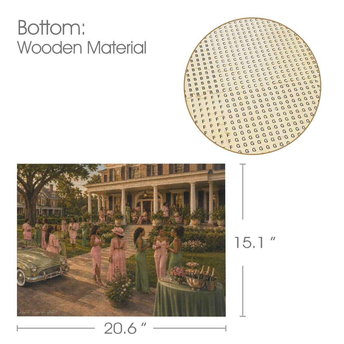 Pink and Green Reunion | 500-Piece Wooden Puzzle