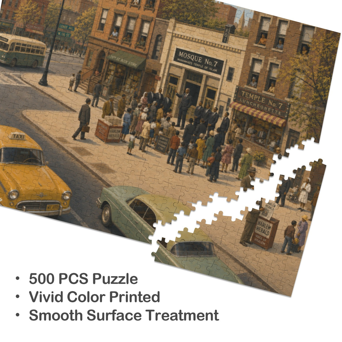 116th & Lenox | 500-Piece Harlem New York Wooden Puzzle