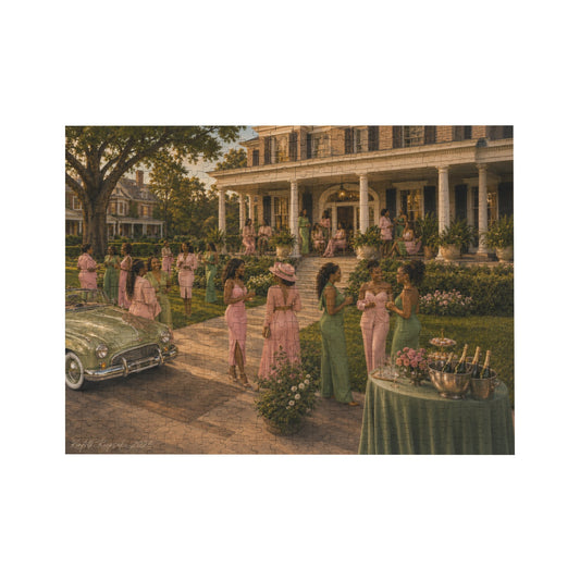 Pink and Green Reunion | 500-Piece Wooden Puzzle