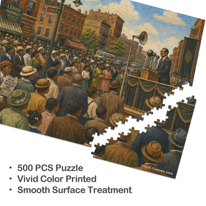 Freedom & Justice on Lenox Avenue | 500-Piece Harlem New York Wooden Puzzle