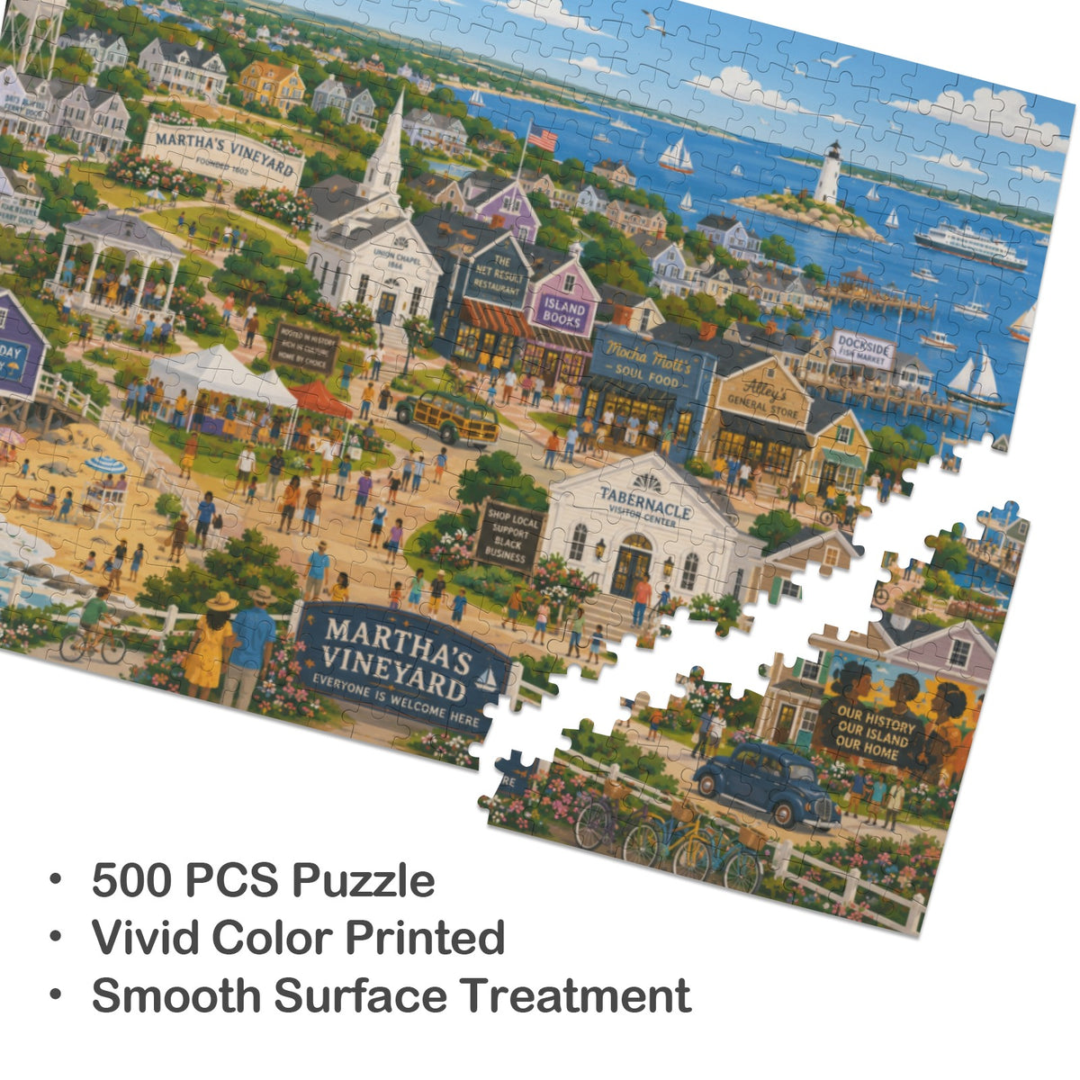 Vineyard Summer | 500-Piece Martha’s Vineyard Wooden Puzzle