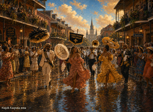 Golden Second Line in New Orleans | 500- Piece Wooden Puzzle