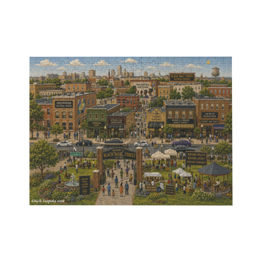 Black Wall Street: Greenwood Reimagined | 500-Piece Tulsa Wooden Puzzle