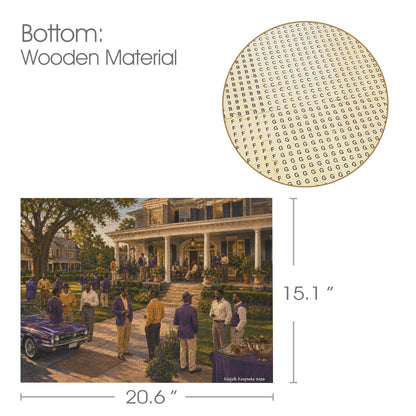 Purple & Gold on the Yard | 500-Piece Wooden Puzzle