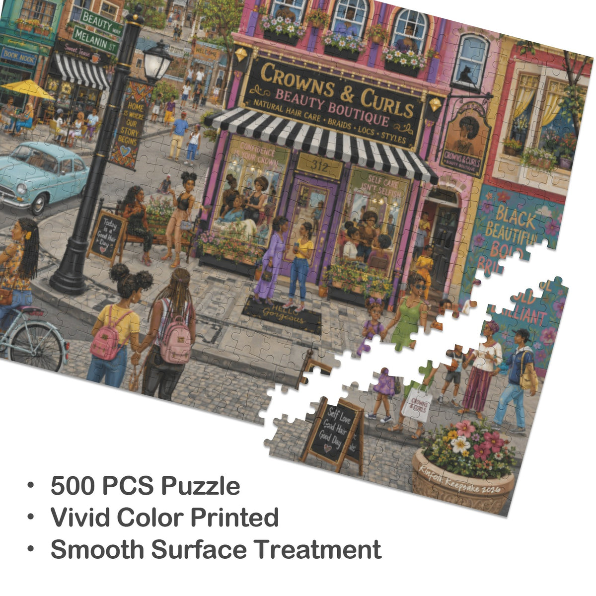 Crowns and Curls | 500-Piece Wooden Jigsaw Puzzle