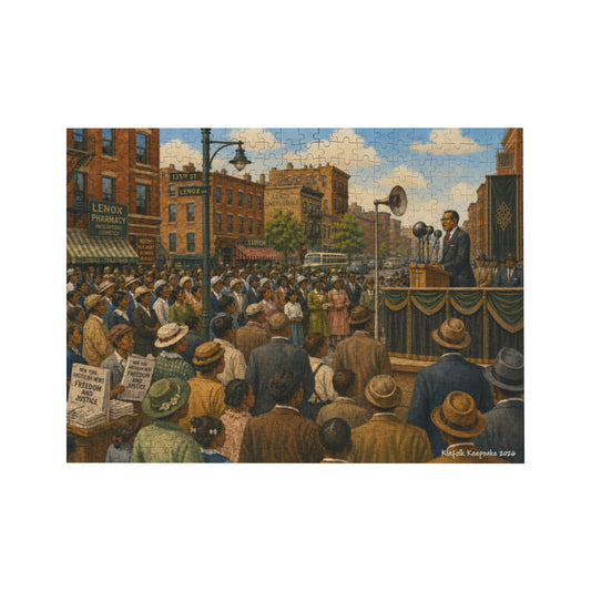 Freedom & Justice on Lenox Avenue | 500-Piece Harlem New York Wooden Puzzle