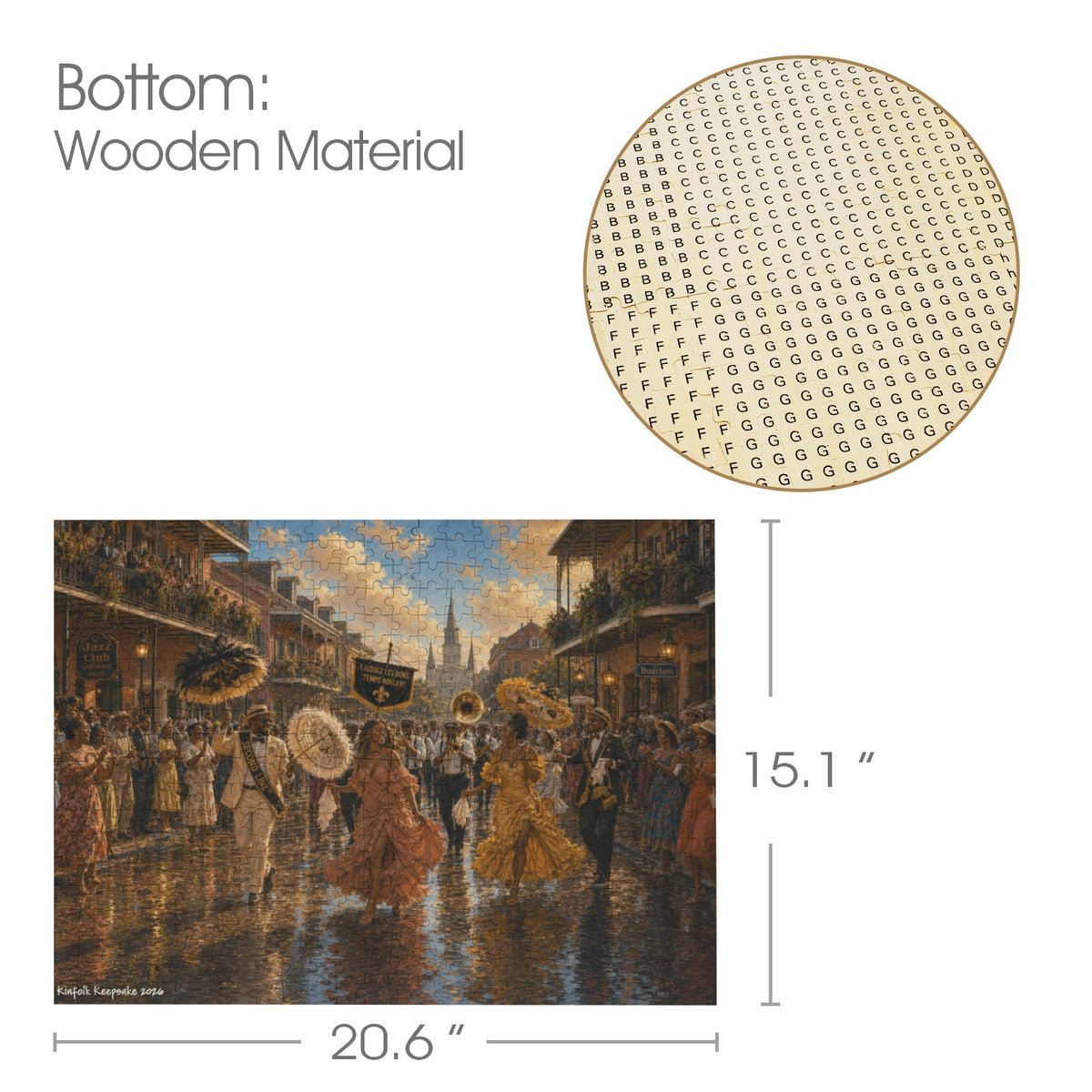 Golden Second Line in New Orleans | 500- Piece Wooden Puzzle