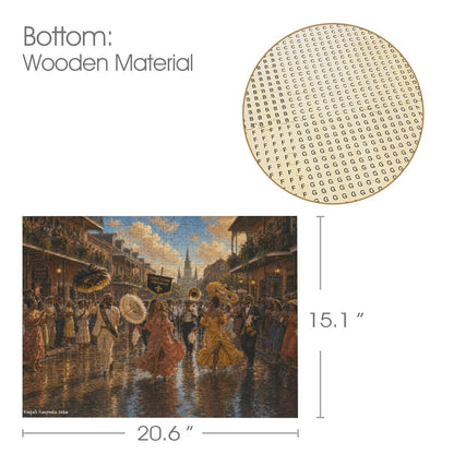 Golden Second Line in New Orleans | 500- Piece Wooden Puzzle